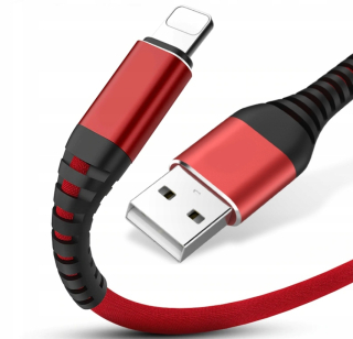 Posíleny lightning datový a napájecí kabel USB IPHONE 5 6 7 8 PLUS X XS MAX - 3m