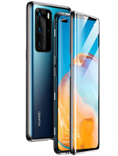 Huawei P40 Pro, kryt pouzdro obal METAL MAGNETIC DUAL GLASS, dvojité sklo