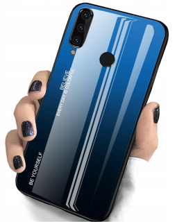 Huawei P40 Lite E, skleněný kryt GLASS CASE, silikonový rám BUMPER