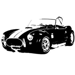 Auto 13 / AC Cobra, samolepka na zeď, rozměry 103x200cm / XXL